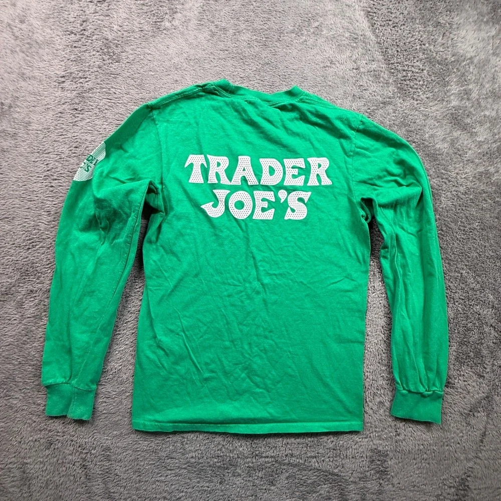 Trader Joe's Crew Employee Work Shirt NWOT Crew Neck Long Sleeve Uni S Green